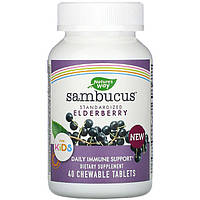 Бузина та вітаміни для дітей Nature's Way "Sambucus for Kids Standardized Elderberry" (40 жувальних таблеток)