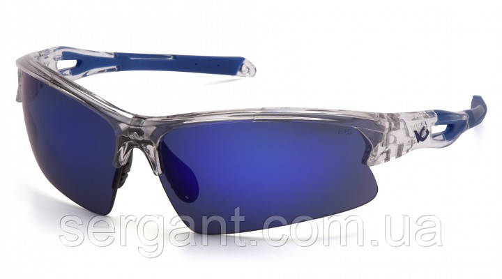 Окуляри захисні відкриті Venture Gear MontEagle Crystal (ice blue mirror) Anti-Fog, сині дзеркальні в