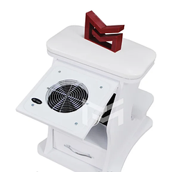 Педикюрна підставка з витяжкою MARKSON М217 з м'якою подушкою для ніг, біла