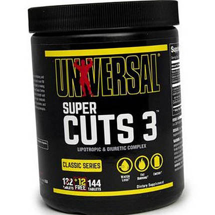 Жироспалювач Universal Super Cuts 3 130 таб Для зниження ваги, фото 2