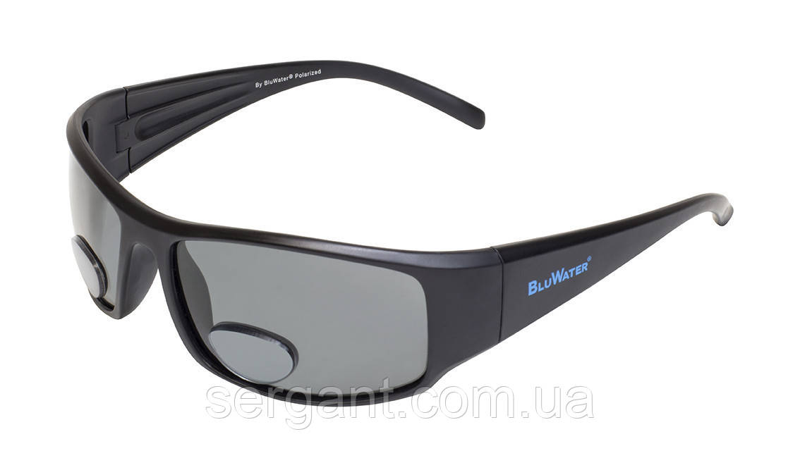 Біфокальні поляризаційні окуляри BluWater Bifocal-1 (+3.0) Polarized (gray) сірі, фото 1