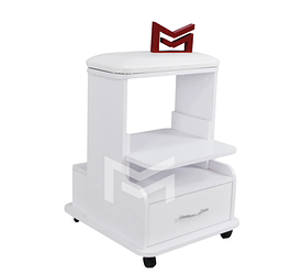 Підставка педикюрна на колесах М218 для майстра, біла