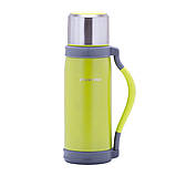 Термос з нержавіючої сталі Kamille KM-2015 Салатовий 1200мл Термос з чашкою Термос для гарячих напоїв, фото 5