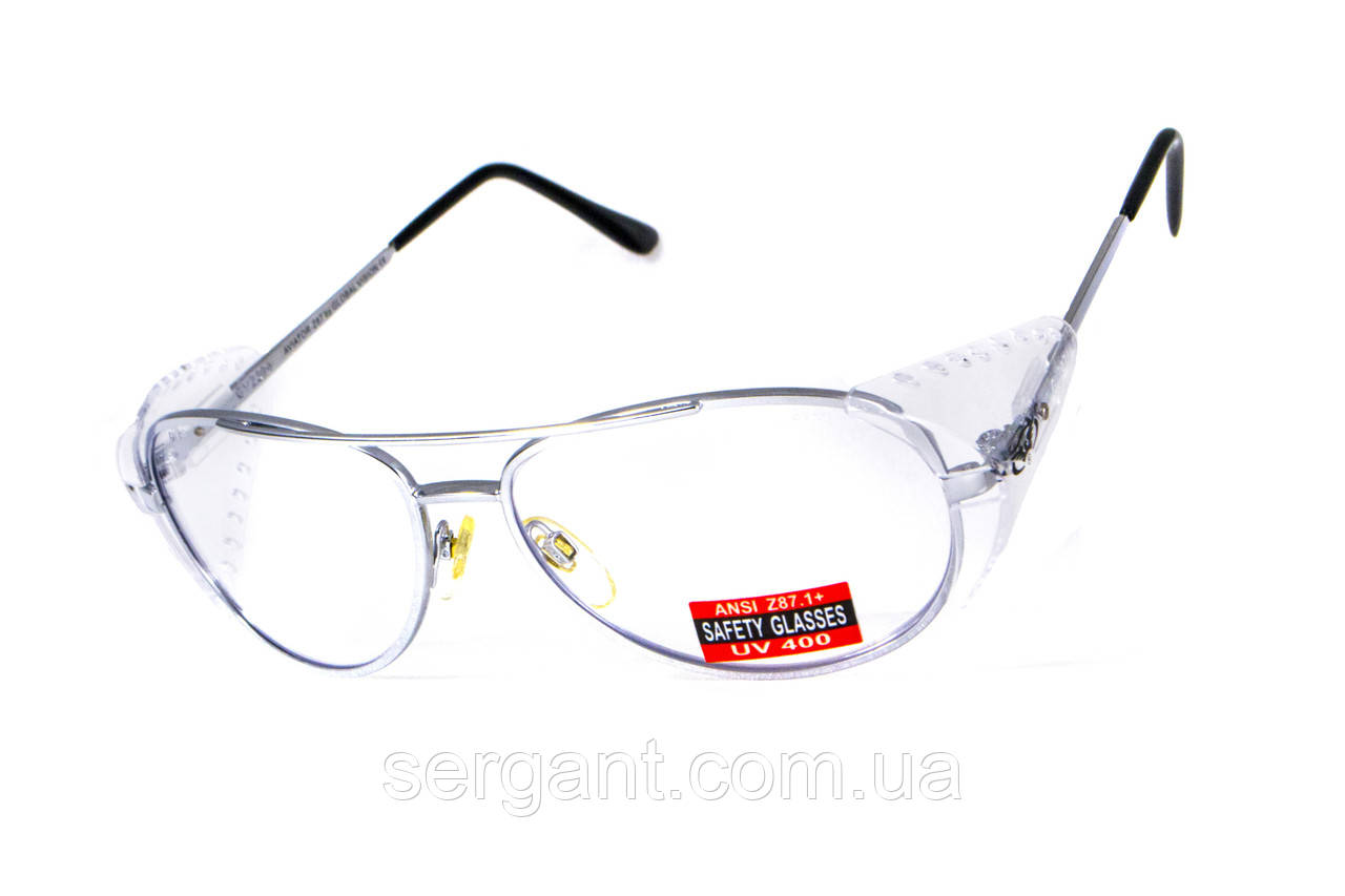 Окуляри захисні відкриті Global Vision Aviator-1 (clear), прозорі, фото 1