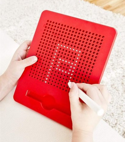 Магнітний дитячий планшет для малювання TSQ-380B з металевими кульками Червоний, фото 1