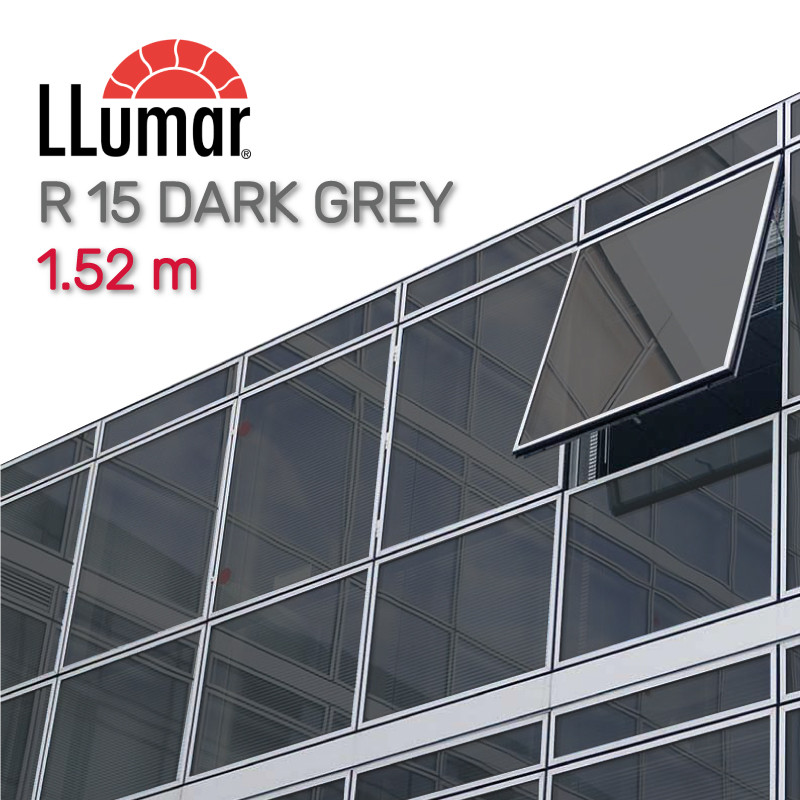 Дзеркальна темно-сіра плівка LLumar R 15 GR SR HPR Reflective Dark Grey 1.52 m, фото 1