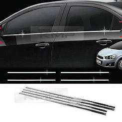 Нижня окантовка вікон Chevrolet Aveo 2012+