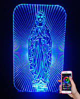 3d-светильник Дева Мария, 3д-ночник, несколько подсветок (на bluetooth)