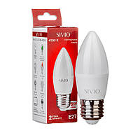 Світлодіодна лампа свічка SIVIO 8Вт C37 E27 4100K нейтральна біла