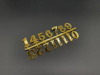 Цифри класичні для самостійного виготовлення настінного годинника в золотому кольорі заввишки 2 см глянцеві