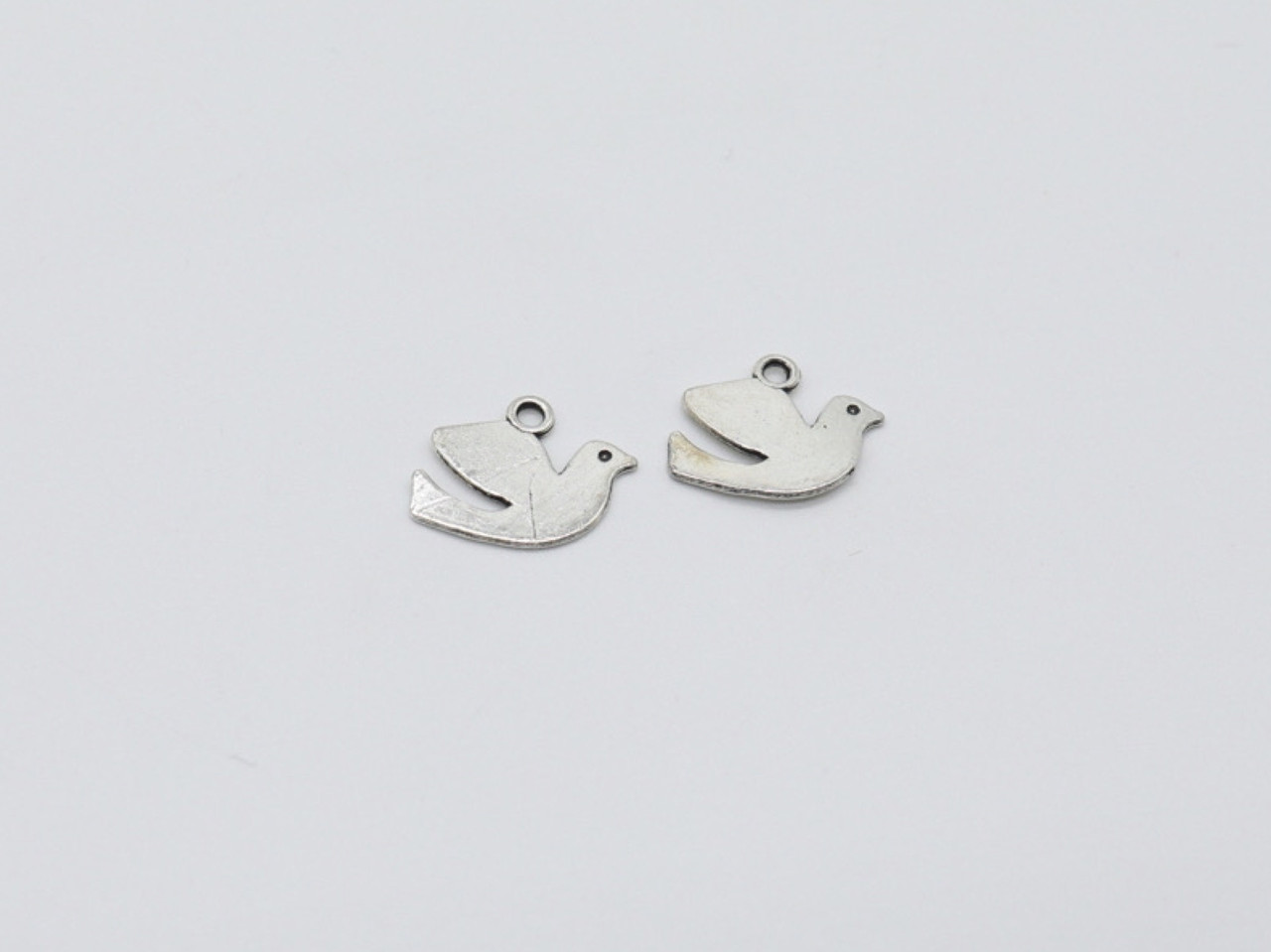 Металева накладка "Птах" 12х15мм для створення прикрас Кулон для браслетів і сережок колір срібний