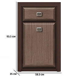 Комод із ящиком та дверцятами 58.5х93.5х35см кольору венге магія з фасадами штрокс темний Гербор Коен МДФ KOM1D1S