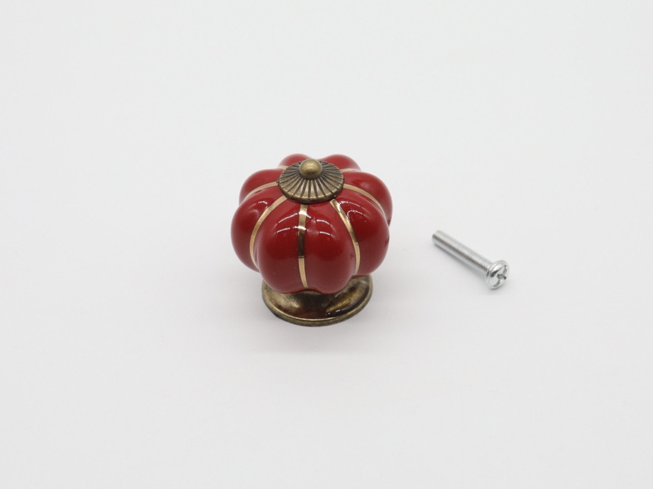 Ручка керамічна. Колір червоний. 38х37мм, фото 1