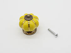 Ручка керамічна. Колір жовтий. 38х37мм