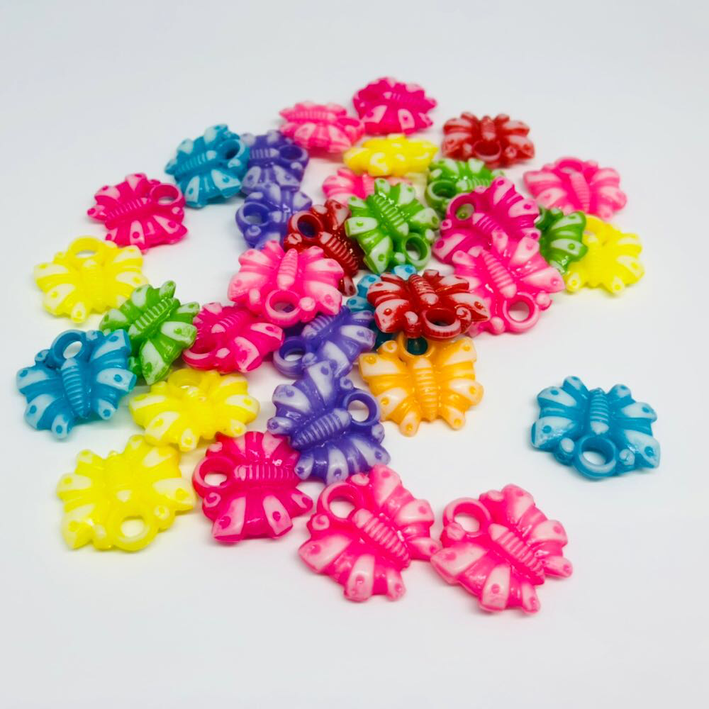 Пластикові елементи для декупажу. Підвіска-метелик. Колір мікс. 17мм