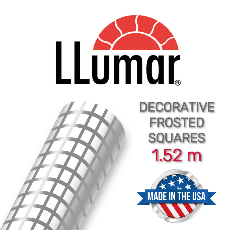 Декоративна морозна плівка в квадрати LLumar NRM FSQ SR HPR Decorative Frosted Squares 1.52 m