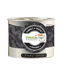 Біомеханічний тейп Dynamic Tape 5 см х 5 м, чорний з сірим тату ECO