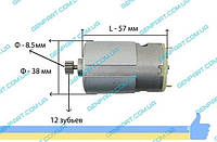 Двигатель аккумуляторного шуруповерта 18В (18v) (12 зубьев) (8.5 мм диаметр шестерни)
