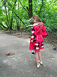 Плаття "Каліна" міні червоне, 100% льон, фото 8