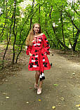 Плаття "Каліна" міні червоне, 100% льон, фото 9