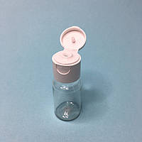 Флакон косметичний прозорий (пляшка) з білим фліп-топом, 10 мл.