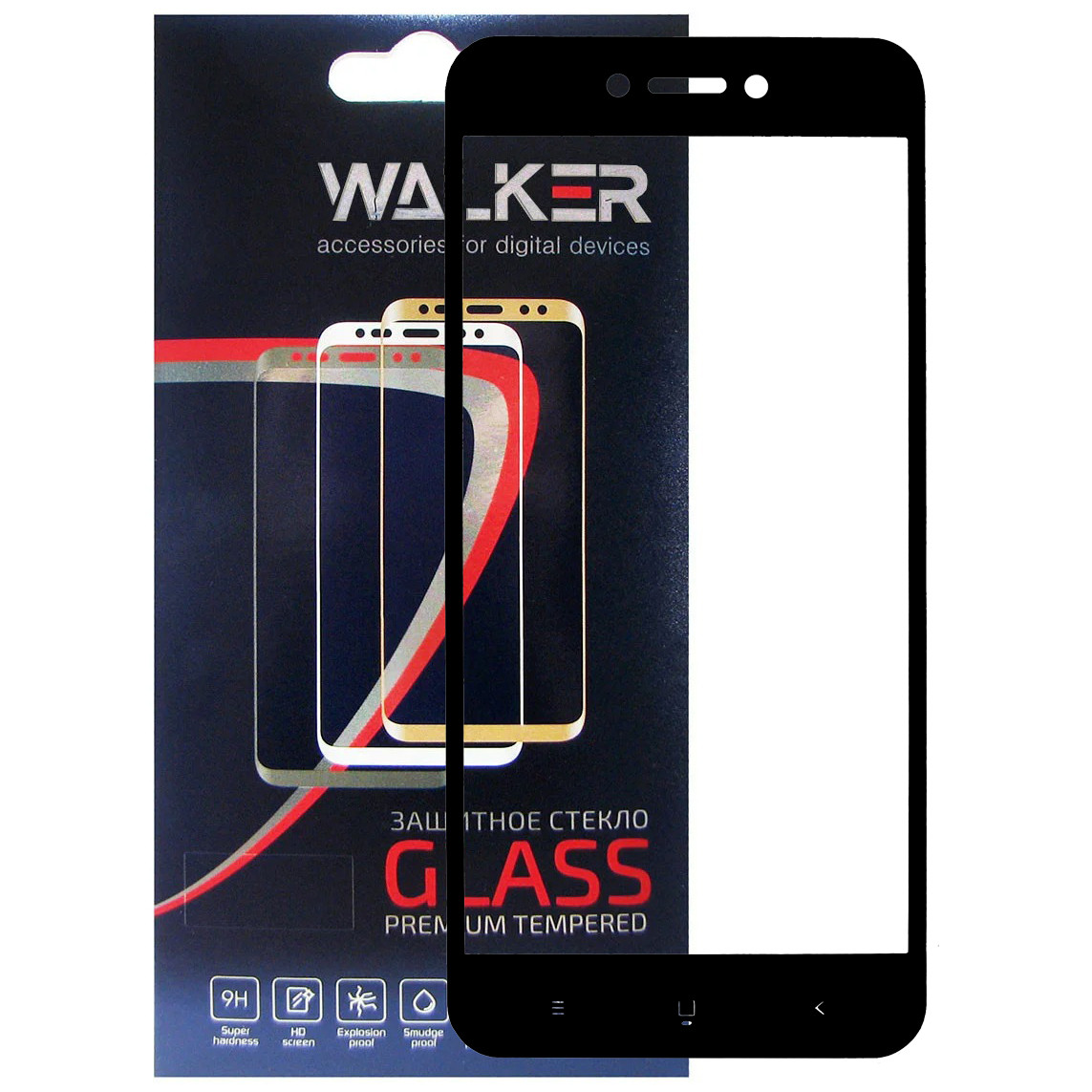 Захисне скло Walker 3D Full Glue для Xiaomi Redmi 5A Black, фото 1