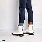 Білі зимові напівчобітки натуральна шкіра, фото 5