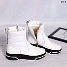 Білі зимові напівчобітки натуральна шкіра, фото 6