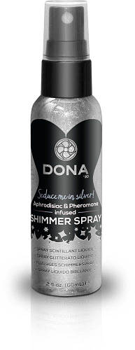 Спрей для тела с блестками и феромонами DONA Shimmer Spray Silver ...