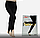 Чорні жіночі безшовні лосини зі штрипками універсальний розмір, фото 2