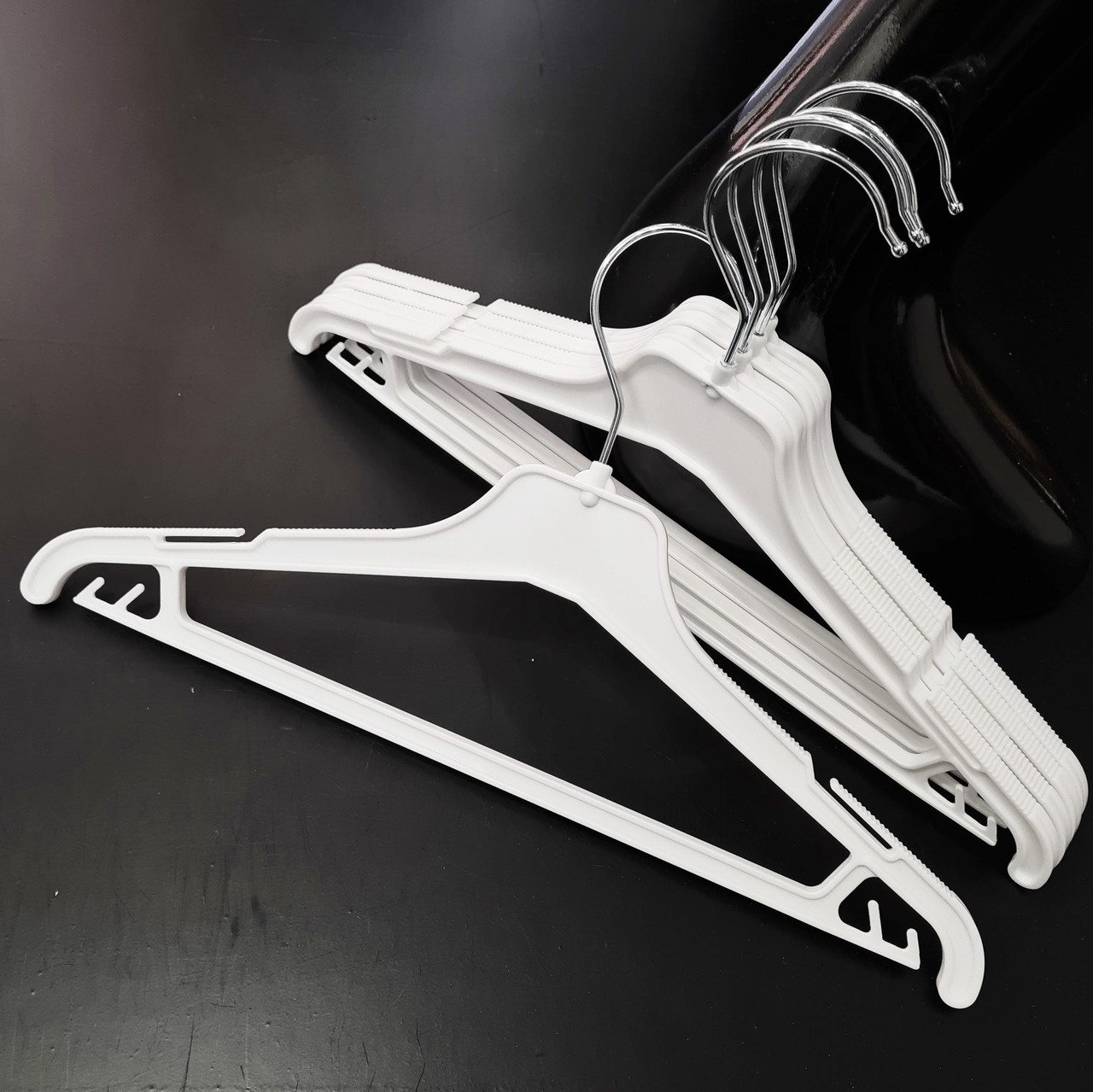 Вішалки тремпелі для одягу, костюмів білі, 45 см, фото 1