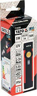 Ліхтар світлодіодний акумуляторний YATO : Li-Ion 3.7 В 2 Агод, 5 Вт, 3 режими: УФ, 200/300 lm YT-08580