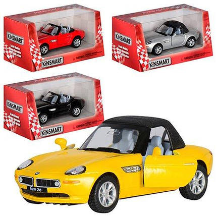 KMKT5022W Машинка легкова Kinsmart BMW Z8, металева, інерційна, відкриваються двері, в коробці, фото 1
