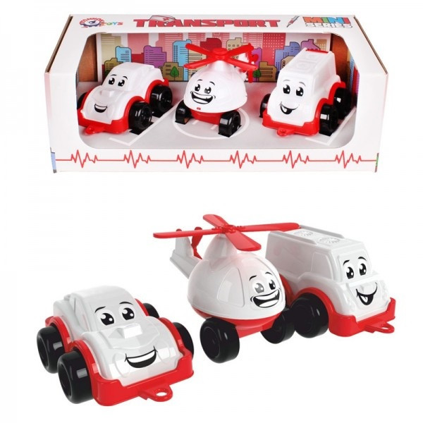 KM5811 Набор игрушечного Транспорт Мини, белый, пластик в коробке тм ТехноК - фото 1 - id-p1426364396