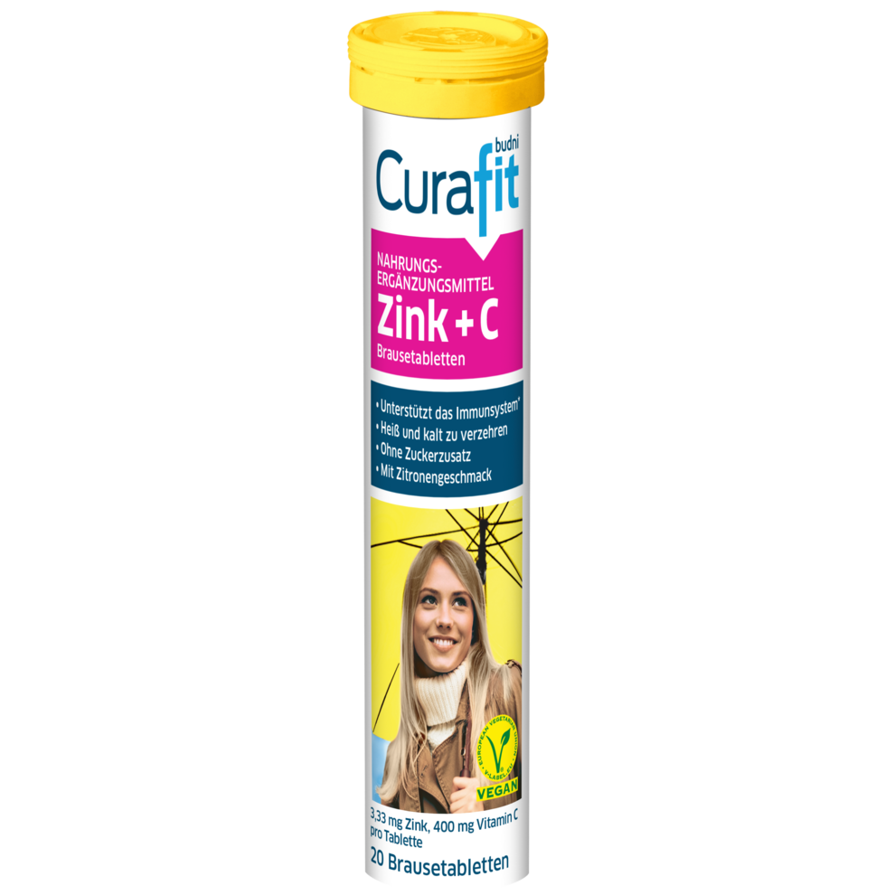 Вітаміни Zink + C Curafit 20 шипучих таблеток