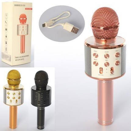KMWS858 Мікрофон 23 см, акумулятор, Bluetooth, TFслот, USB-зарядка, коробка 9,5-25-8,5 см, фото 1