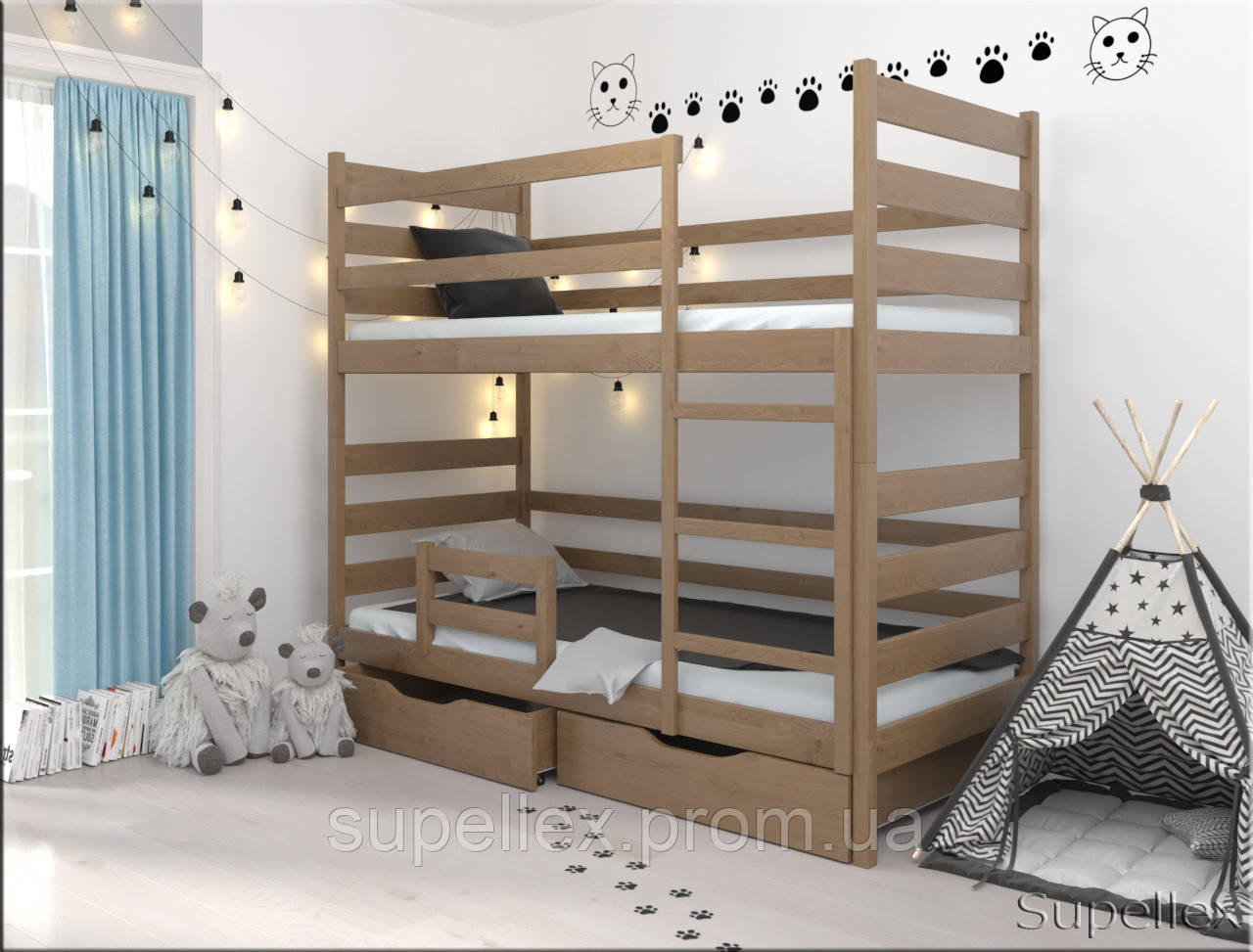 Двухъярусная кровать трансформер "Амели", цена 10946 грн — Prom.ua (ID ...