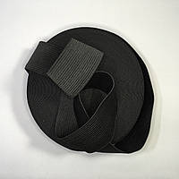 Резинка швейная текстильная плоская черная - 40 мм / длина 25 м
