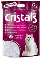 Силікагелевий наповнювач для котячого туалету з ароматом лаванди Cristals fresh 9л