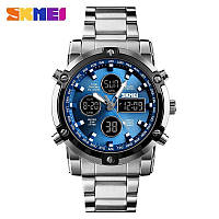 Мужские стильные часы Skmei 1389 Silver-Black-Blue