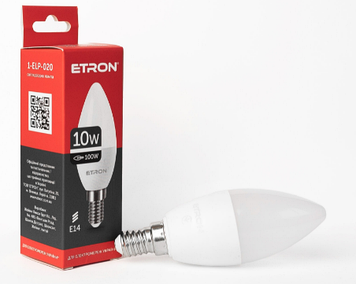 Лампа "Etron Light Power" LED 1-ELP-020 C37 10Вт. 4200K E14(10)