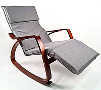 1 Крісло качалка для дорослих з м'яким підголовником сучасна крісло-качалка у вітальню для будинку ARC001 сірий