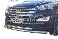 Двойная дуга Hyundai Santa Fe 2013-2016 - тип: Ø:60х60 мм