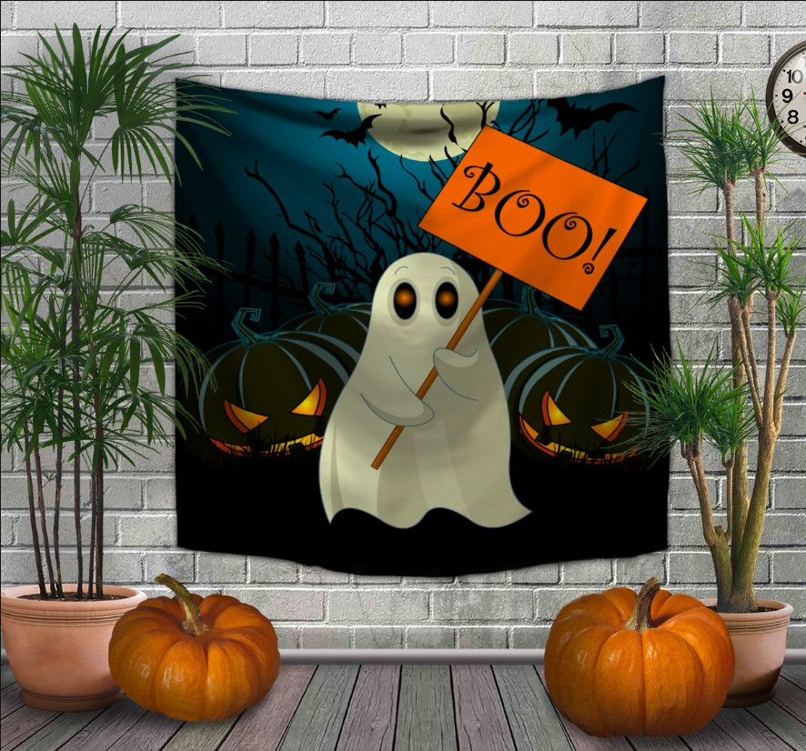 Панно-тапестрі з 3D з принтомHalloween.Хэллоуин. Хелловін. Привид БУУ!