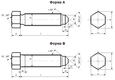 Винт с шестигранной головкой М12 DIN 564