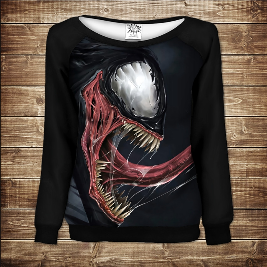 Жіночий світшот-реглан з 3D принтом на тему: Venom 2. Carnage. Веном 2. Карнаж