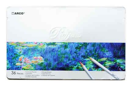 Олівці кольорові Marco Raffine 36 кольорів в метал. кейсі