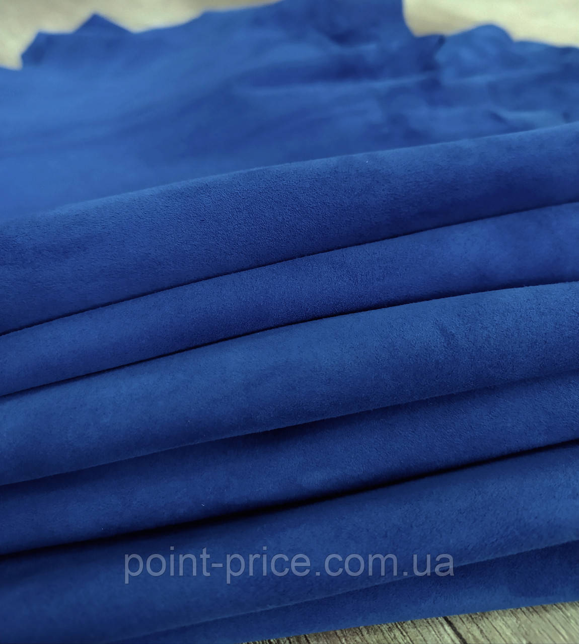 Натуральная кожа велюр, цвет насыщенный синий, толщина 0.8 мм, пр-во Италия - фото 3 - id-p1553482975