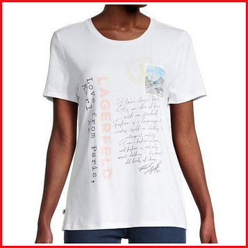 Жіноча футболка Karl Lagerfeld Scripted Note Graphic T-Shirt Розмір S ОРИГІНАЛ
