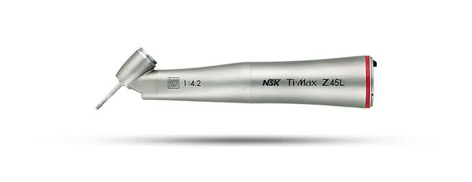 NSK Ti-Max X45L — підвищуючий кутовий наконечник 1:4.2 для мікромотора з фіброоптикою, кнопкова фіксація